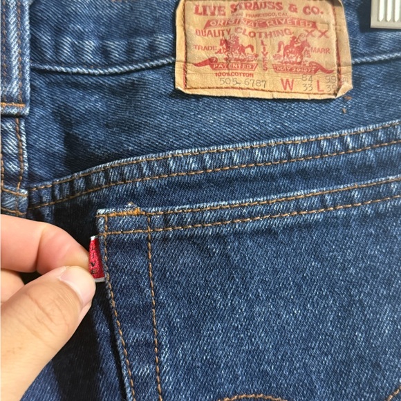 Vintage Bootleg Levi's Men's Dark Blue Straight-Leg Denim Jeans - Picture 7 of 7